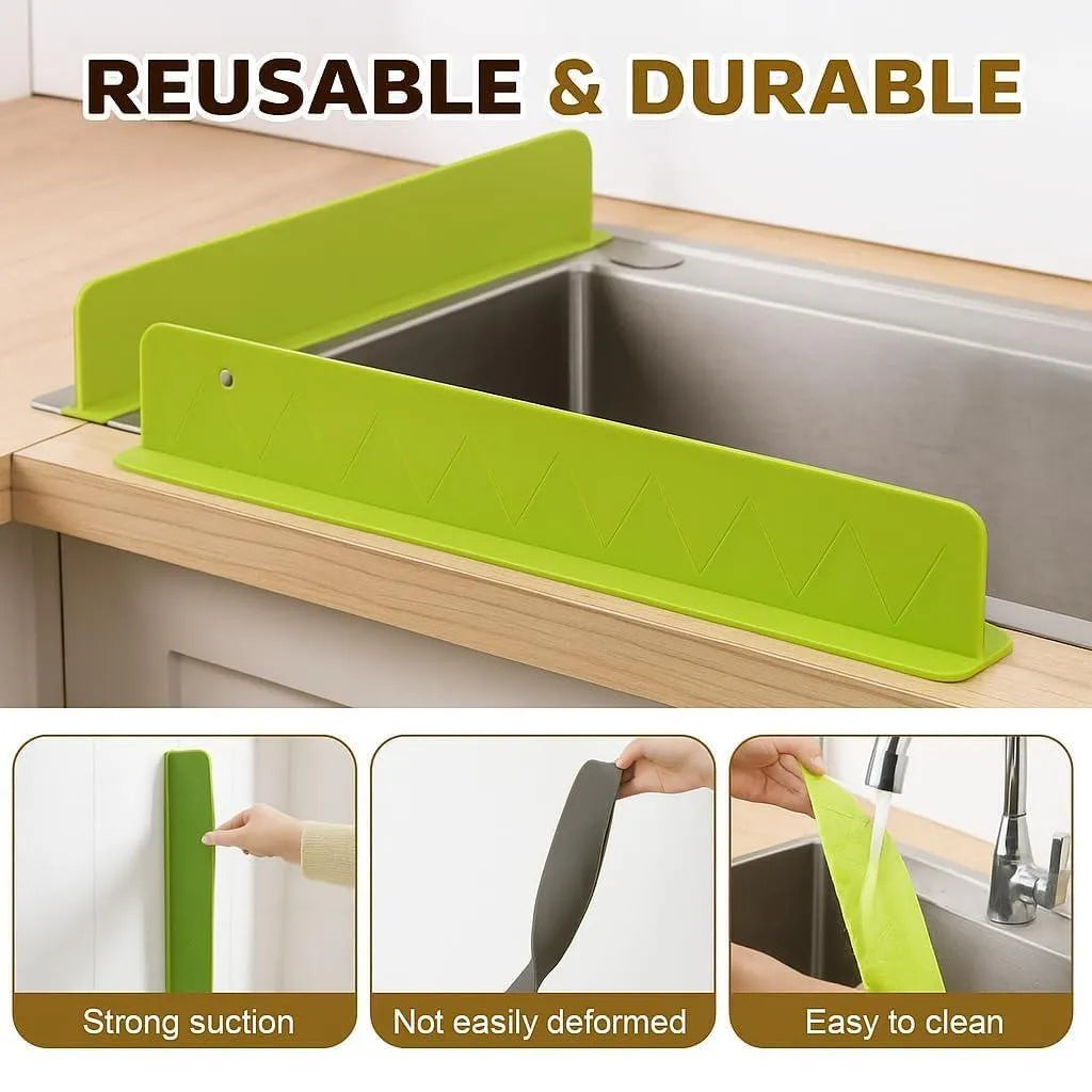 Silicone Sink Splash Guard for Kitchen – Adjustable Water Barrier | With Suction Cup (Big Size)