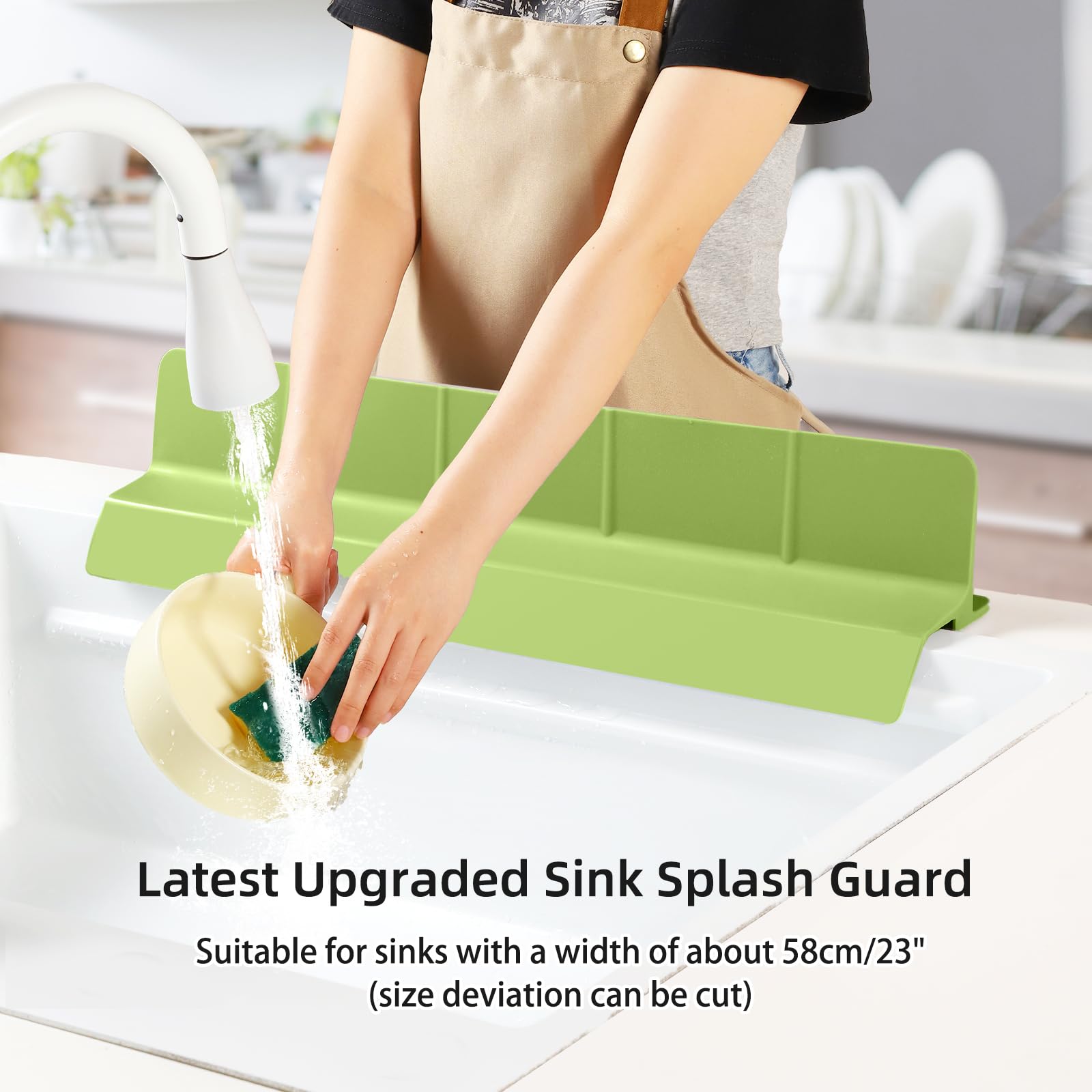 Silicone Sink Splash Guard for Kitchen – Adjustable Water Barrier | With Suction Cup (Big Size)